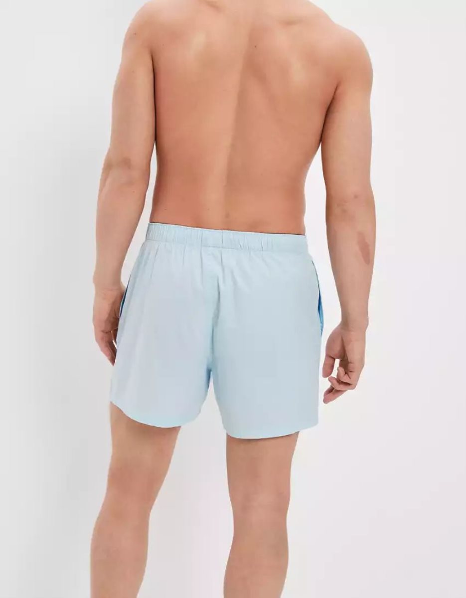 Shorts De Bain American Eagle AEO Solid Stretch Pocket Bleu Homme | ANA-35126102